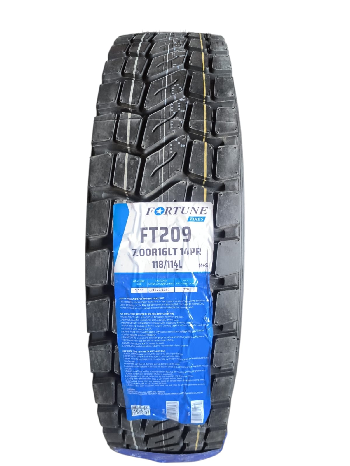LLANTA FORTUNE "FT209" POSTERIOR LT 8.25 R16 18PR 132/128F TCF