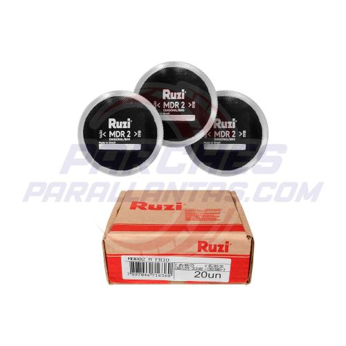 PARCHE RUZI DE LONA "MDR-02" 80 MM. (VD-02) DIAGONAL CAJA X 20 UND'S