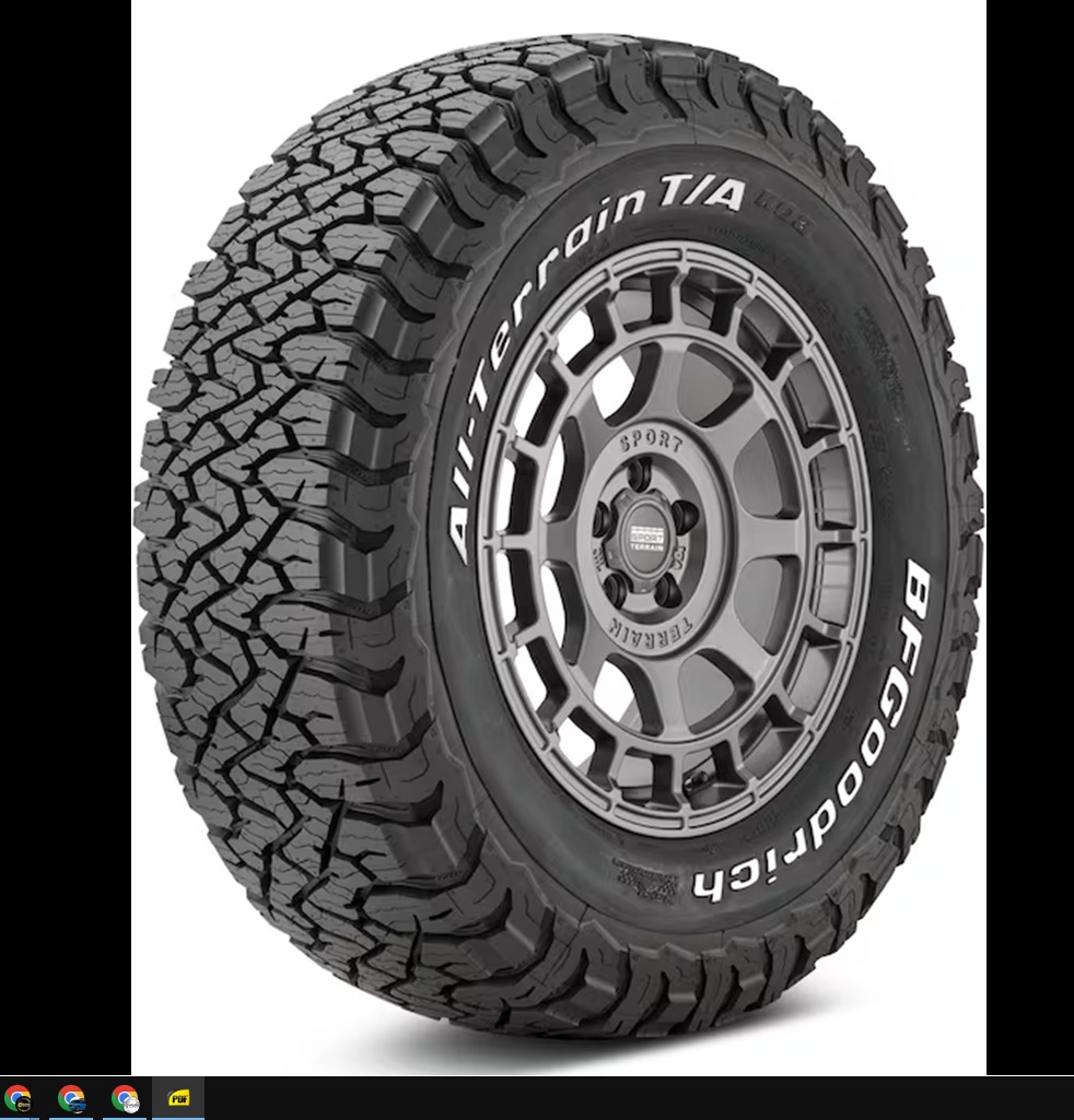 LLANTA BF GOODRICH "ALL TERRAIN T/A K03" A/T LT 265/70 R16 121/118S TL (COCADA HUESITO Y LETRA BLANCA)